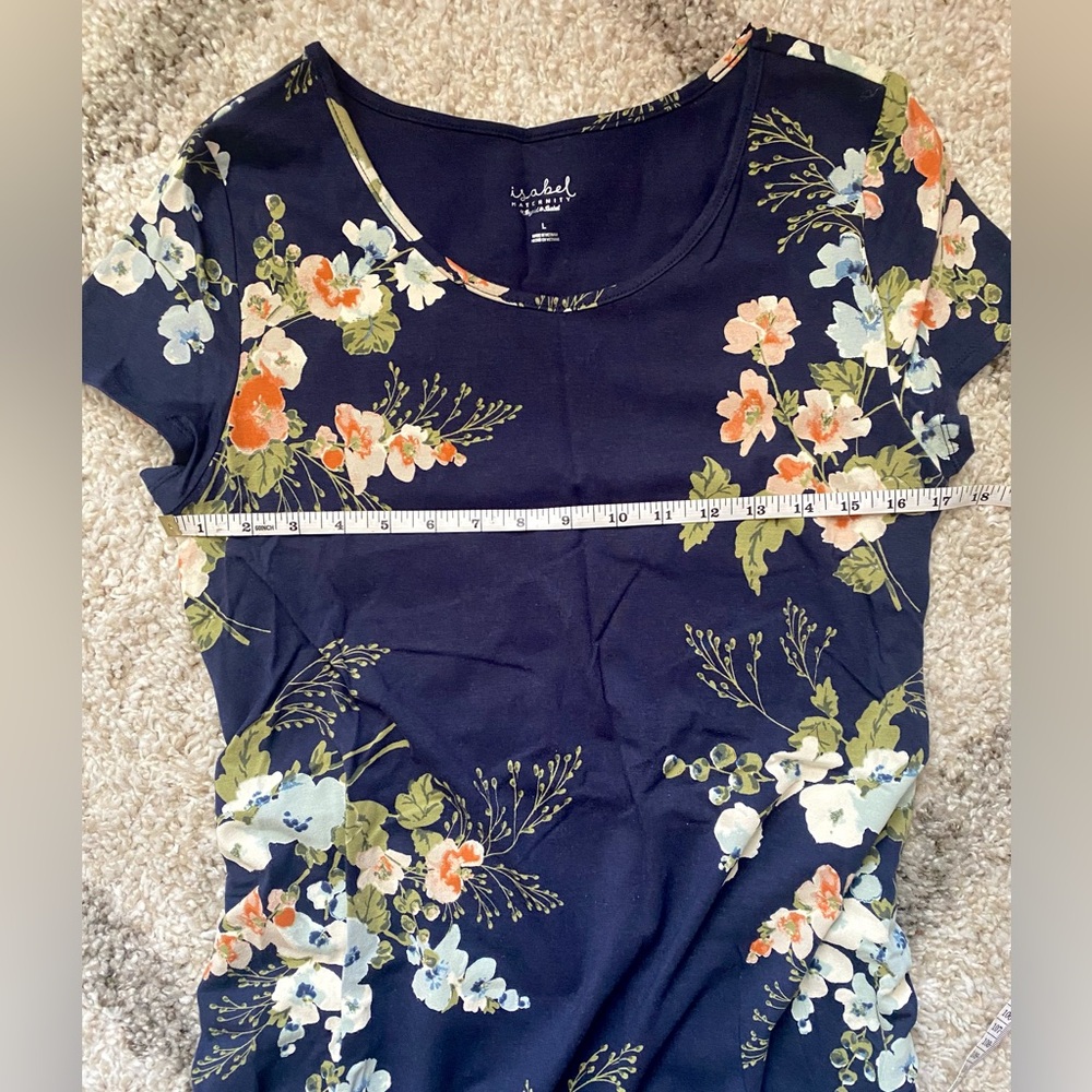 Isabel Maternity Midi Navy Floral Dress - Picture 4 of 6